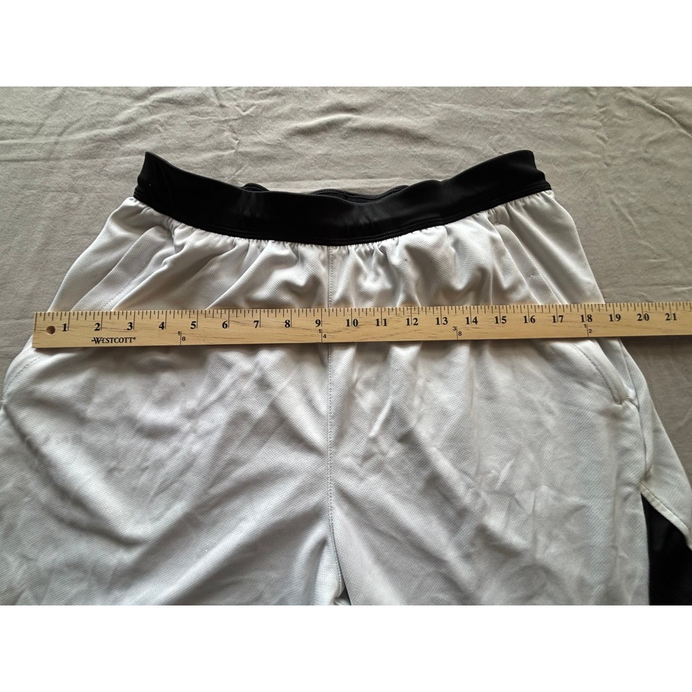 Adidas Primegreen Mens Athletic Shorts White Black Size Large Mesh Gym Training - Picture 5 of 10